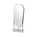 Modern Freestanding Oval Mirror with Marble Base