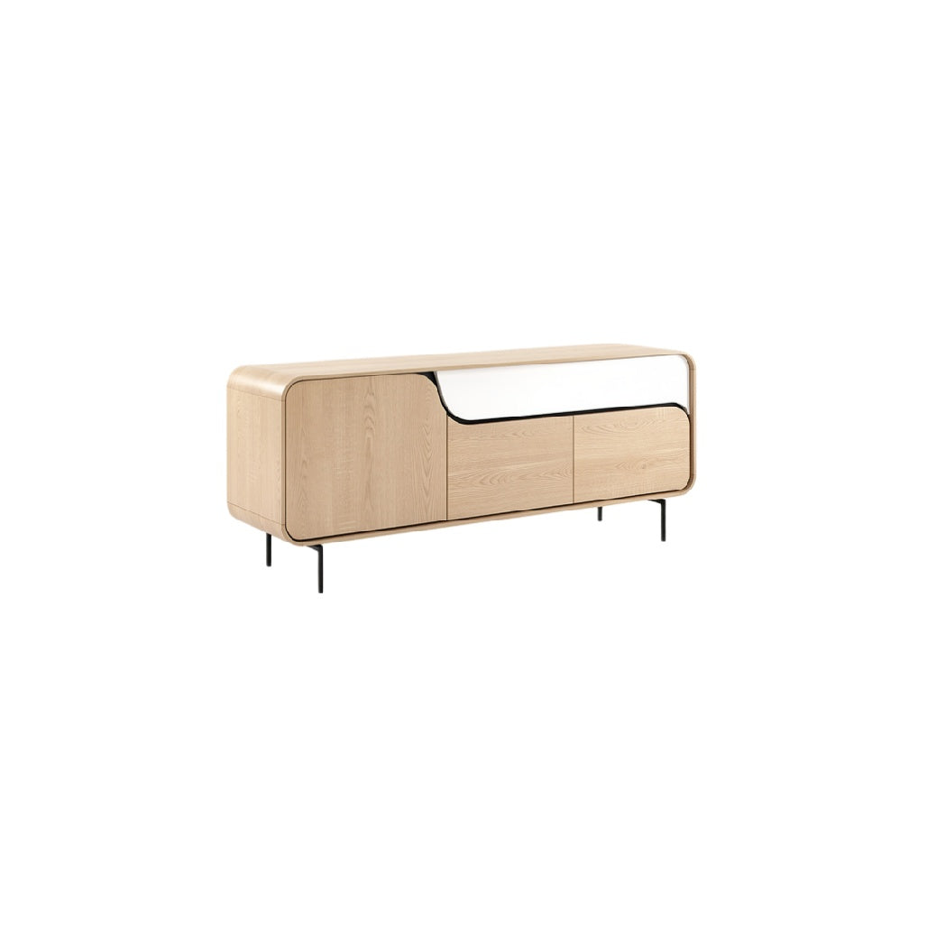 Sleek Modern Wooden Sideboard with Minimalist Design and Storage Drawers