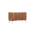 Modern Wooden Sideboard with Ribbed Design and Metal Legs