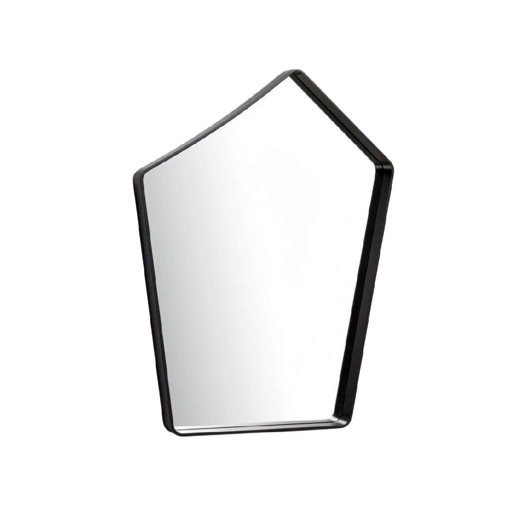 Modern Asymmetrical Wall Mirror with Black Frame